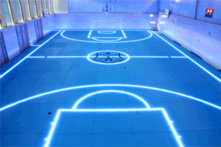 新型玻璃地板打造多變LED體育場 1.gif