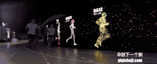 全球首個LED屏跑道,被耐克做成了球鞋形狀 1.gif
